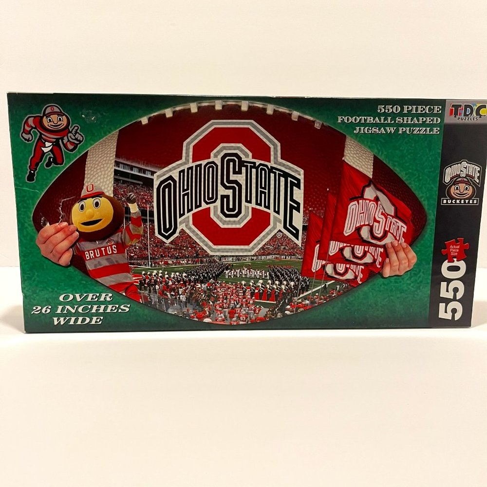 The Ohio State Buckeyes Football Shaped Puzzle 550 Pieces NEW Sealed